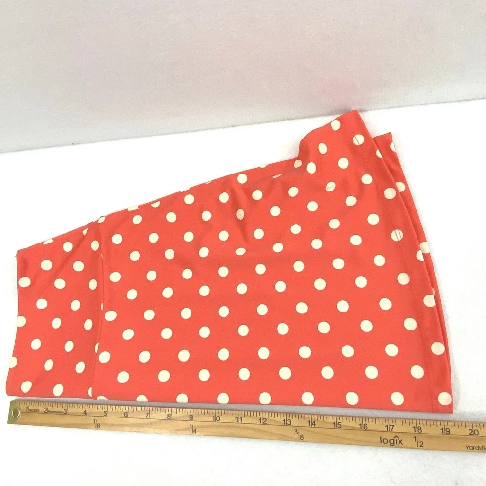 Louie Lucie Skirt Women S Orange Coral Creme Polka Dot A-Line Retro Rockabilly - Picture 9 of 9
